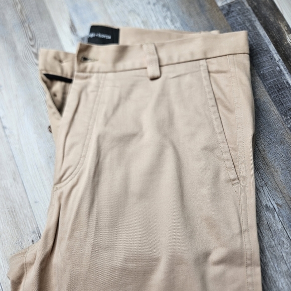 Wings + Horns Men's Chino Button Fly Pants Khaki 34x31 - Picture 3 of 12
